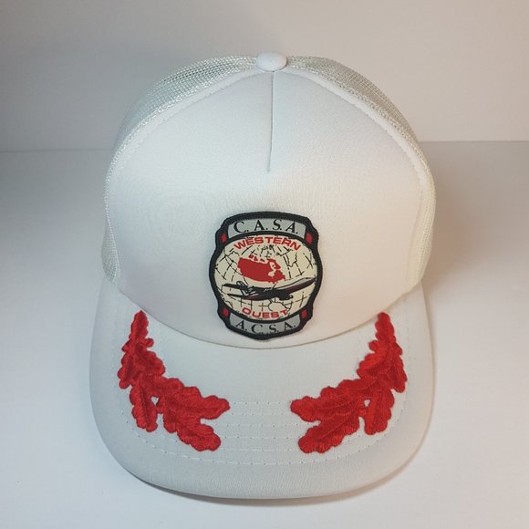 Vintage 80s CASA /ASCA Western Hat Snapback Trucker Hat Classic Cap Aviation - Picture 15 of 16